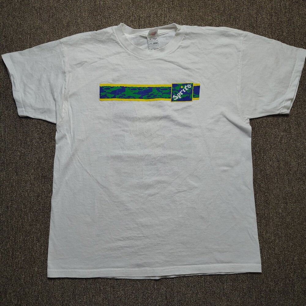 Vintage SPRITE T-Shirt Men XL White Obey Tour Skateboarder Graphic Short Sleeve
